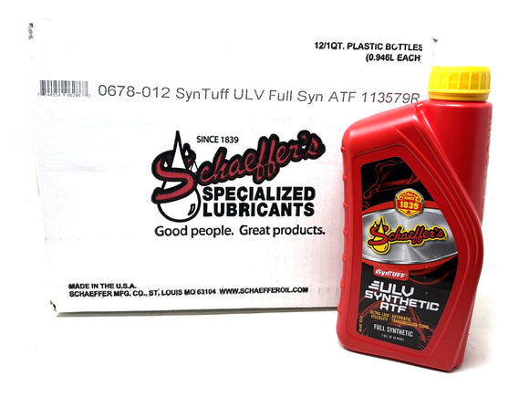 Schaeffers 0678 SynTuff ULV Full Synthetic Automatic Transmission Fluid, 2020-2025 Ford 6.7L Powerstroke, 2020-2025 GM 6.6L Duramax L5P, with Box