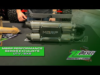 MBRP AT-9519PT Performance Series Dual Slip-On Exhaust, 2016-2022 Polaris General / RZR 1000s