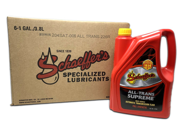 Schaeffers 0204SAT All-Trans Supreme Multi Vehicle Automatic Transmission Fluid, ATF, Cummins, Powerstroke, Gallon Case with Box