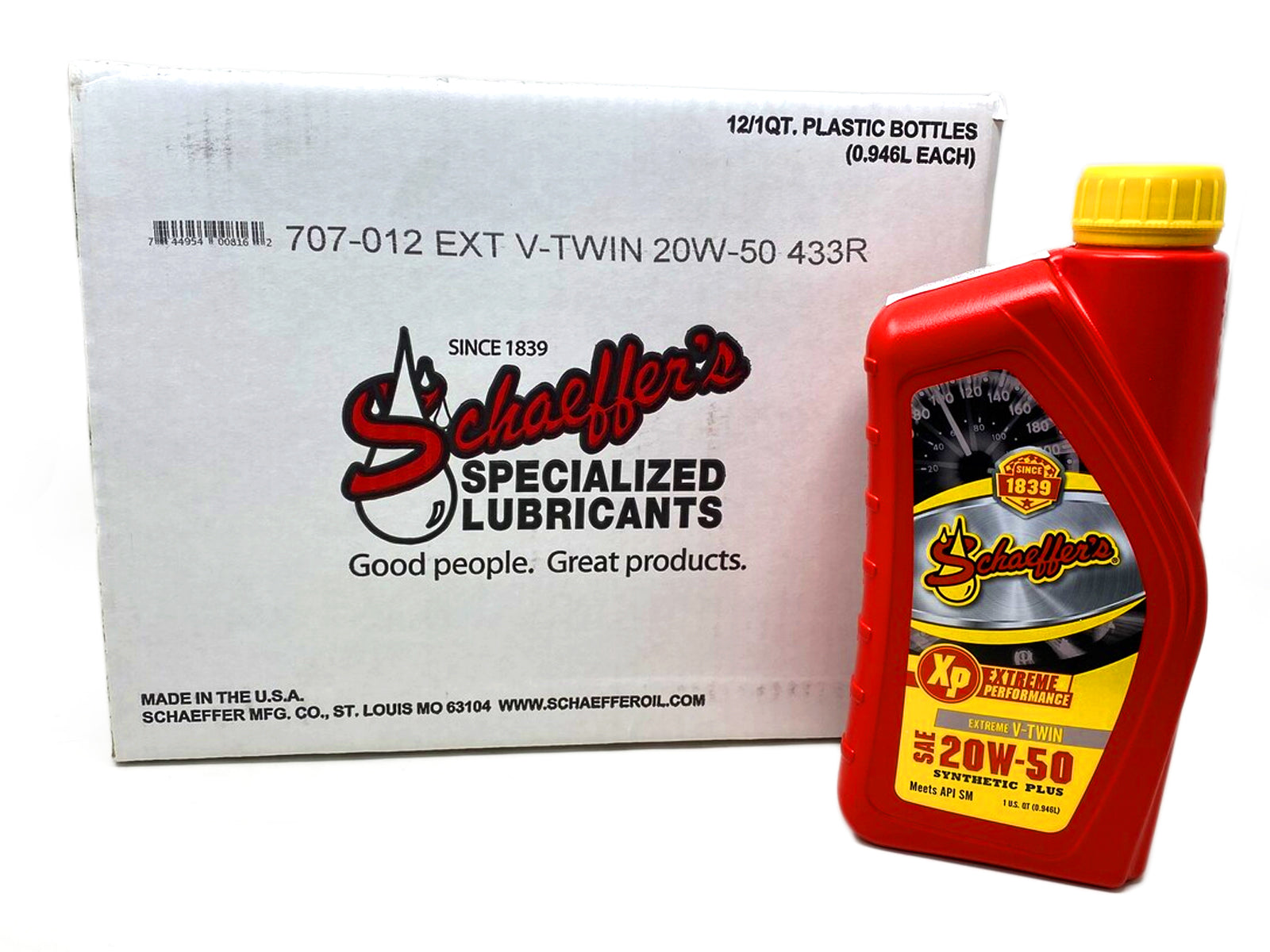 Schaeffers 0707-012 Extreme V-Twin Synthetic Plus Racing Oil 20W-50, Case in Box