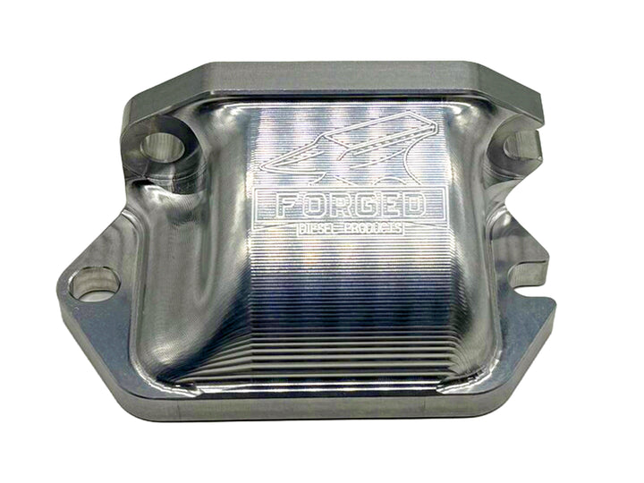 Forged Diesel Billet Engine Oil Cooler Adapter, 2001-2007, 2011-2019 GM 6.6L Duramax LB7 LLY LBZ LML L5P