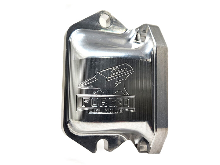 Forged Diesel Billet Engine Oil Cooler Adapter, 2001-2007, 2011-2019 GM 6.6L Duramax LB7 LLY LBZ LML L5P