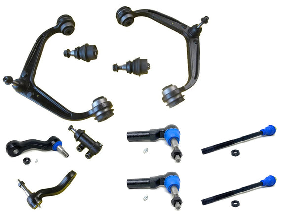Forged Diesel 11 Piece Upper Control Arm Ball Joint Tie Rod Idler Pitman Arm Steering Kit, 2011-2019 GM Duramax