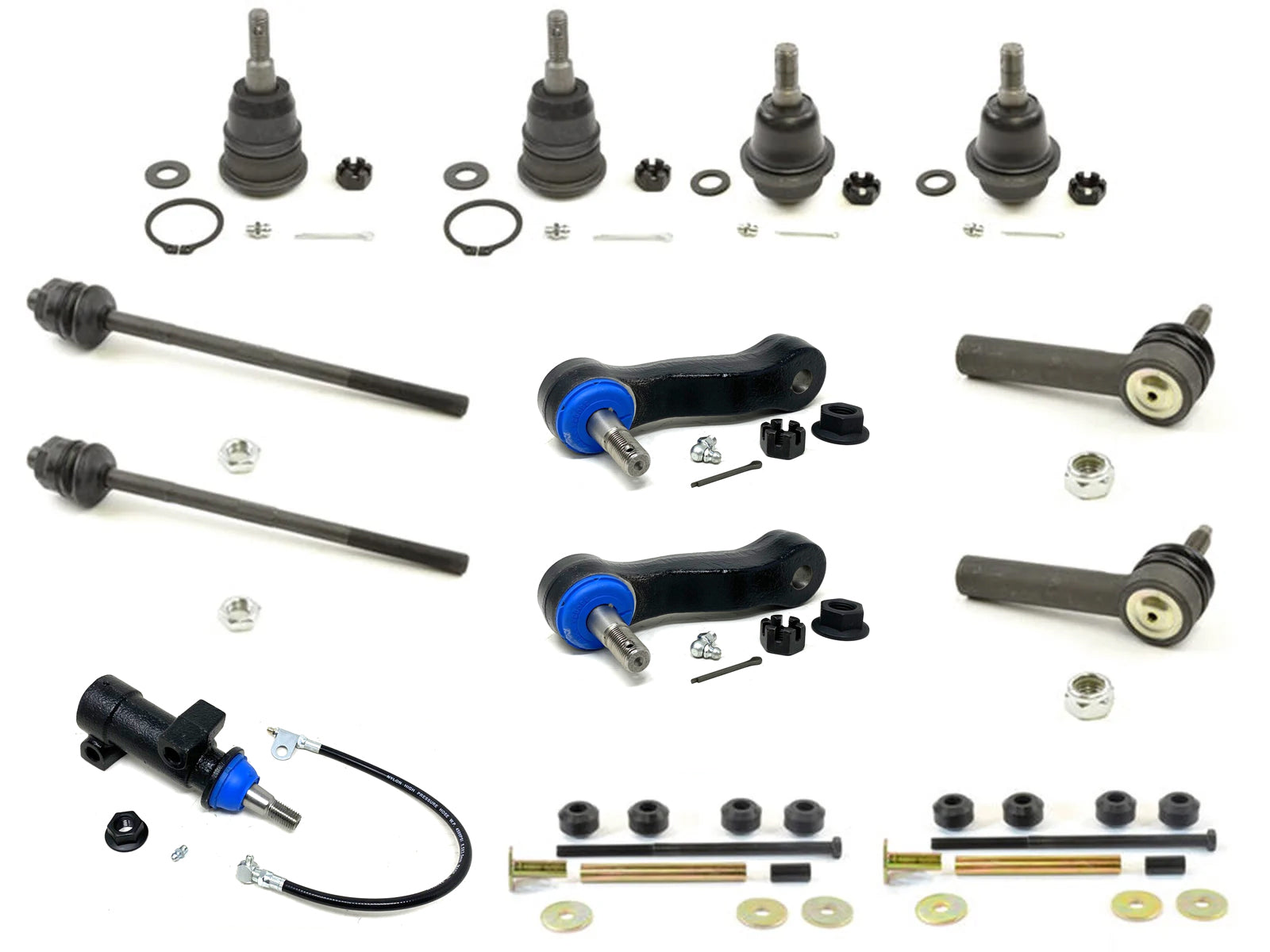 Forged Diesel 13 Piece Tie Rod Ball Joint Idler Pitman Arm Kit, 2001-2010 GM 6.6L Duramax LB7 LLY LBZ LMM