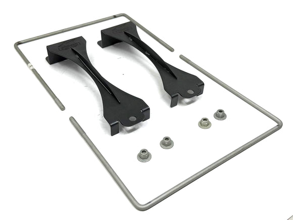 Forged Diesel Stainless Steel Battery Hold-Down Brackets, 2017-2022 Ford 6.7L Power Stroke