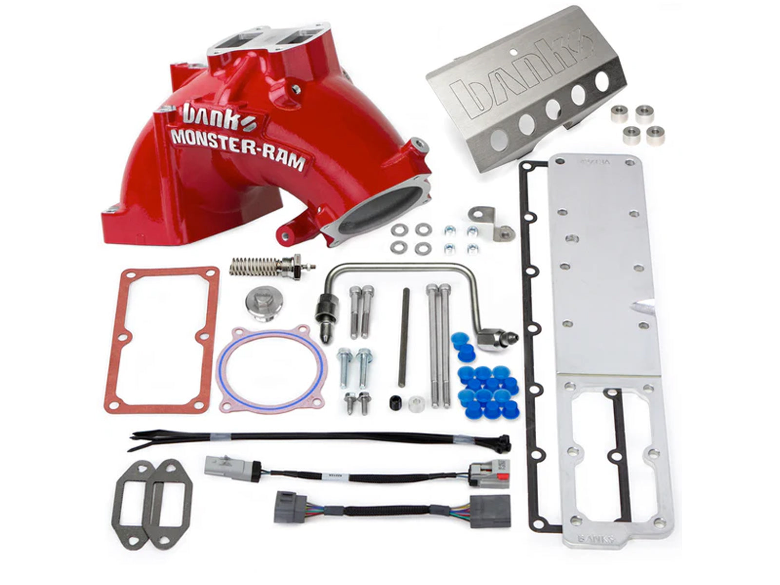 Banks 42797 Monster-Ram Intake and Grid Heater Upgrade, 2007.5-2012 Dodge Ram 6.7L Cummins, Red Kit