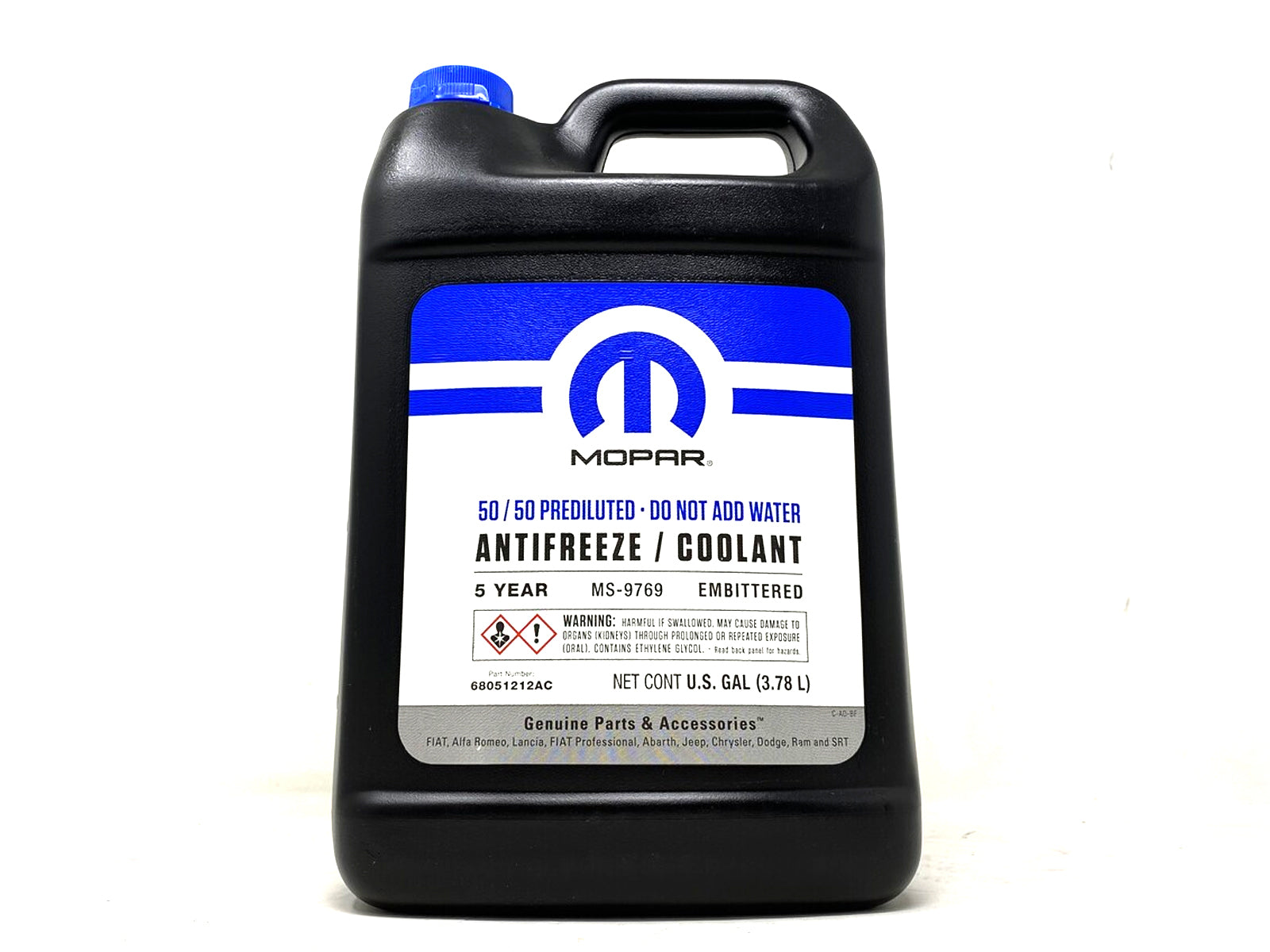 68163849AB Mopar 10 Year 50/50 Antifreeze Coolant, 2013-2022