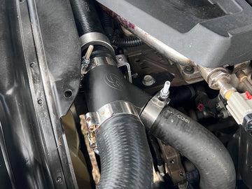 S&B Filters 85-1000 Aluminum Coolant Y Pipe, 2013-2015 Dodge Ram 6.7L Ram Cummins, Dual Radiator, Installed