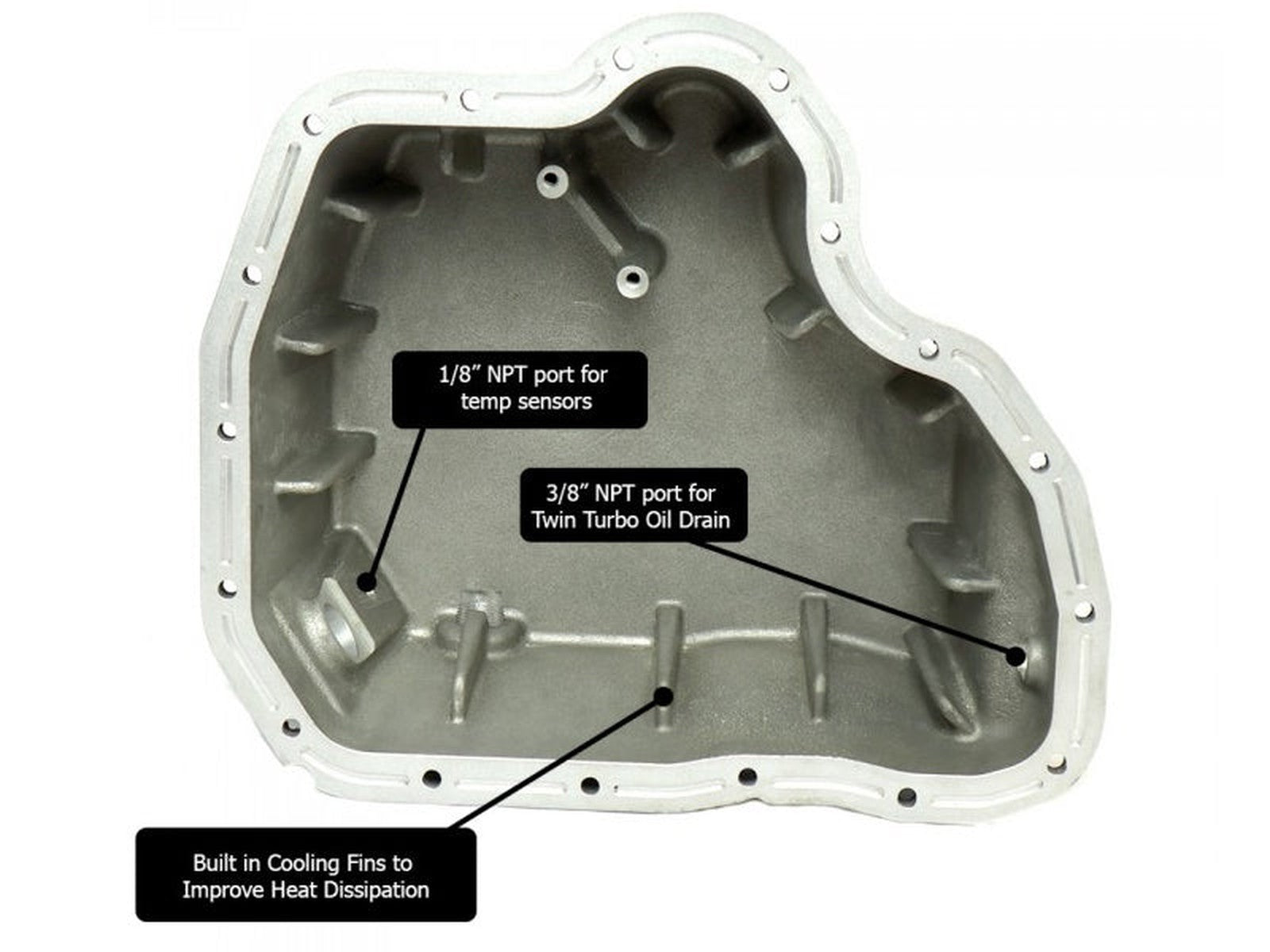 DMAX-OP-1116 High Capacity Aluminum Oil Pan, 2011-2016 GM 6.6L Duramax LML Inside