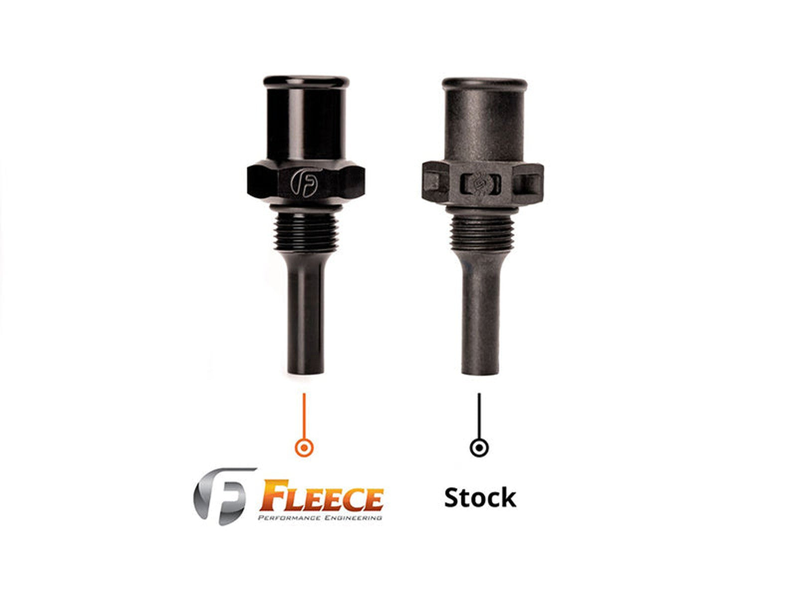 Fleece Replacement Billet Aluminum CCV Tube Coupler, vs Stock