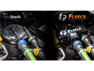 Fleece Engine Mounted Filter Assembly vs stock