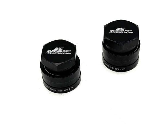 Leak-Proof Air Conditioning A/C Quick Caps for R1234YF Systems, Black, Cummins, Duramax, Power Stroke, Universal