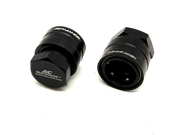 Leak-Proof Air Conditioning A/C Quick Caps for R1234YF Systems, Black, Cummins, Duramax, Power Stroke, Universal, Photo 2