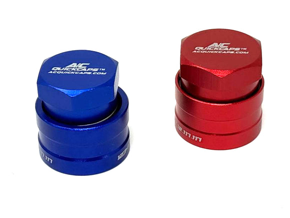 Leak-Proof Air Conditioning A/C Quick Caps for R1234YF Systems, Cummins, Duramax, Powerstroke, Universal