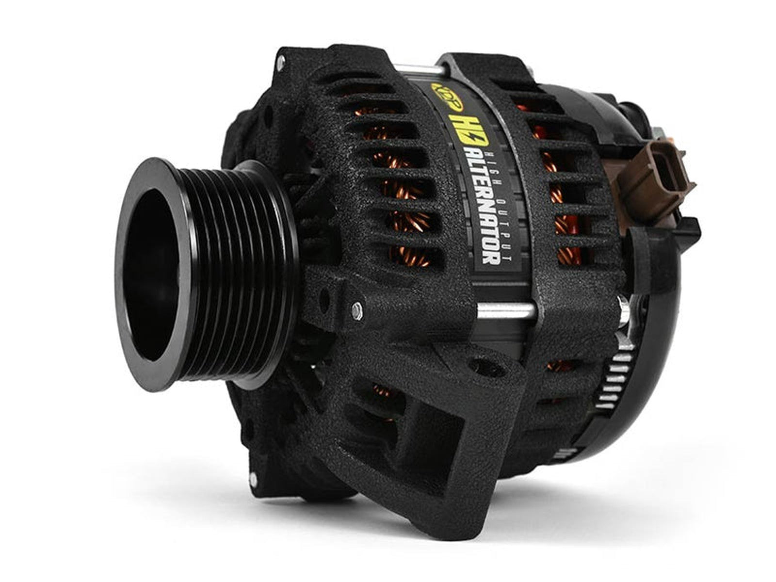 XD353 Heavy Duty High Output Alternator, Wrinkle Black, 2008-2010 Ford 6.4L Powerstroke