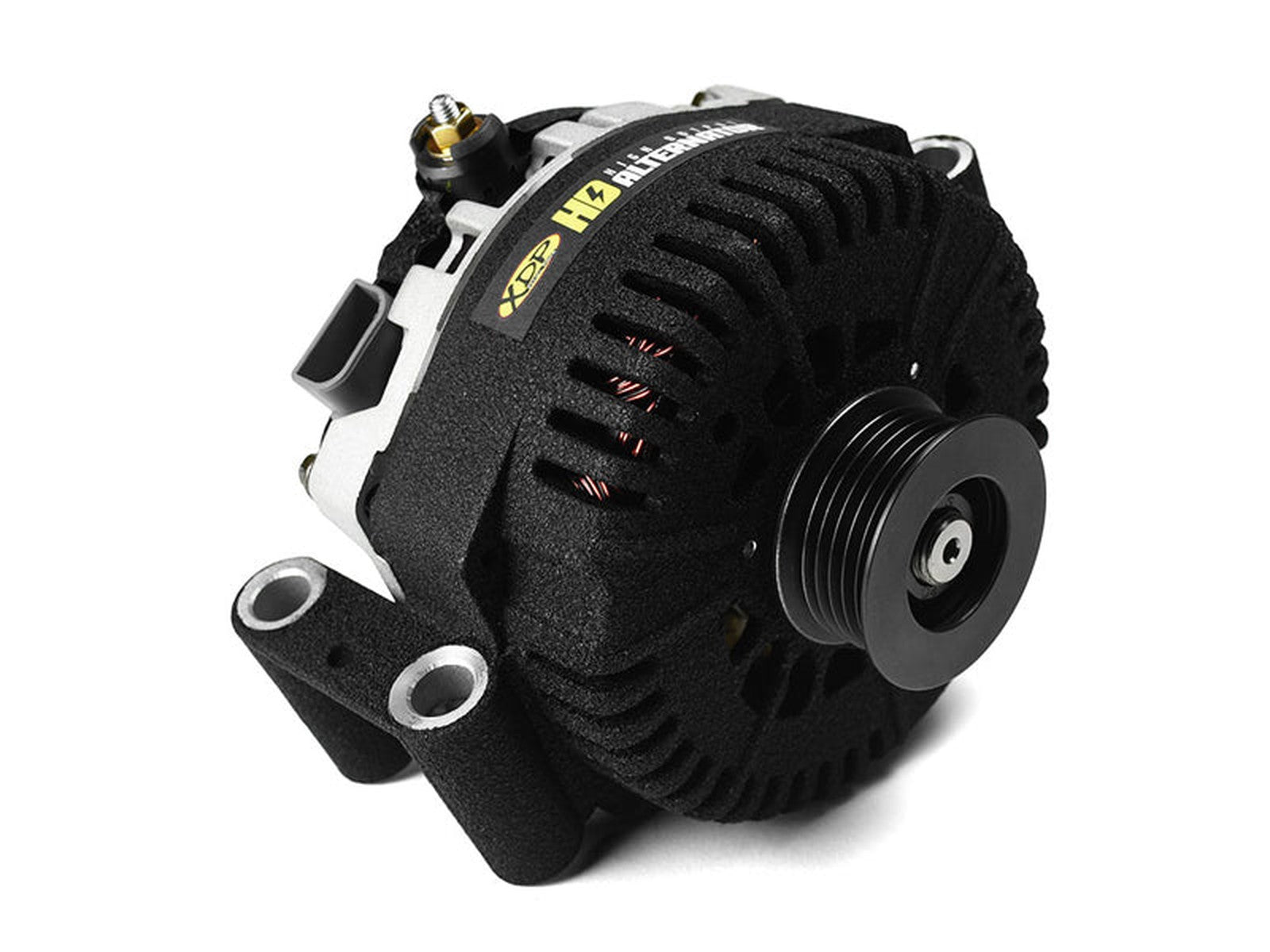 XD358 Heavy Duty High Output Secondary Alternator, Wrinkle Black, 2003-2007 Ford 6.0L Powerstroke