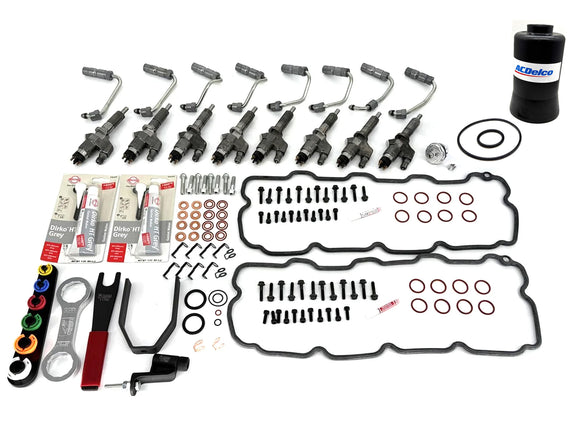 ZZ Diesel Complete Injector Install Kit with Injectors, 2001-2004 GM 6.6L Duramax LB7