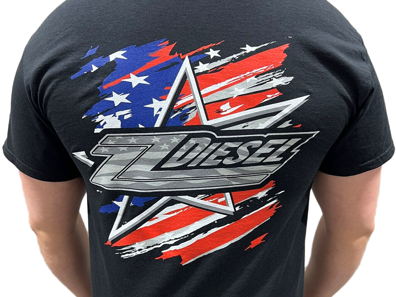 ZZ Diesel, American Flag, T-Shirt Back