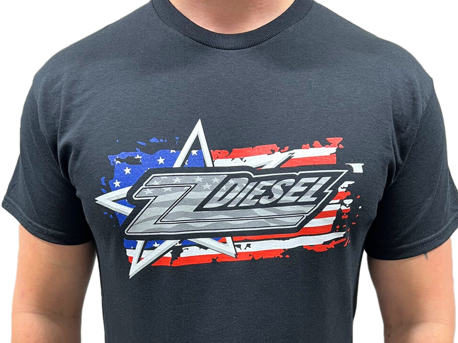 ZZ Diesel, American Flag, T-Shirt Front