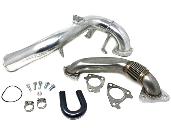 ZZ Diesel EGR Cooler Upgrade Kit with Intake Tube, Up Pipe, and Gaskets, 2007.5-2010 GM 6.6L Duramax LMM Polished