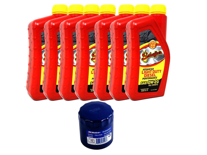 ZZ Diesel Schaeffers Advanced Light Duty Performance 0W-20 Diesel Engine Oil Change Kit, 2020-2024 GM 3.0L Duramax LM2 LZ0