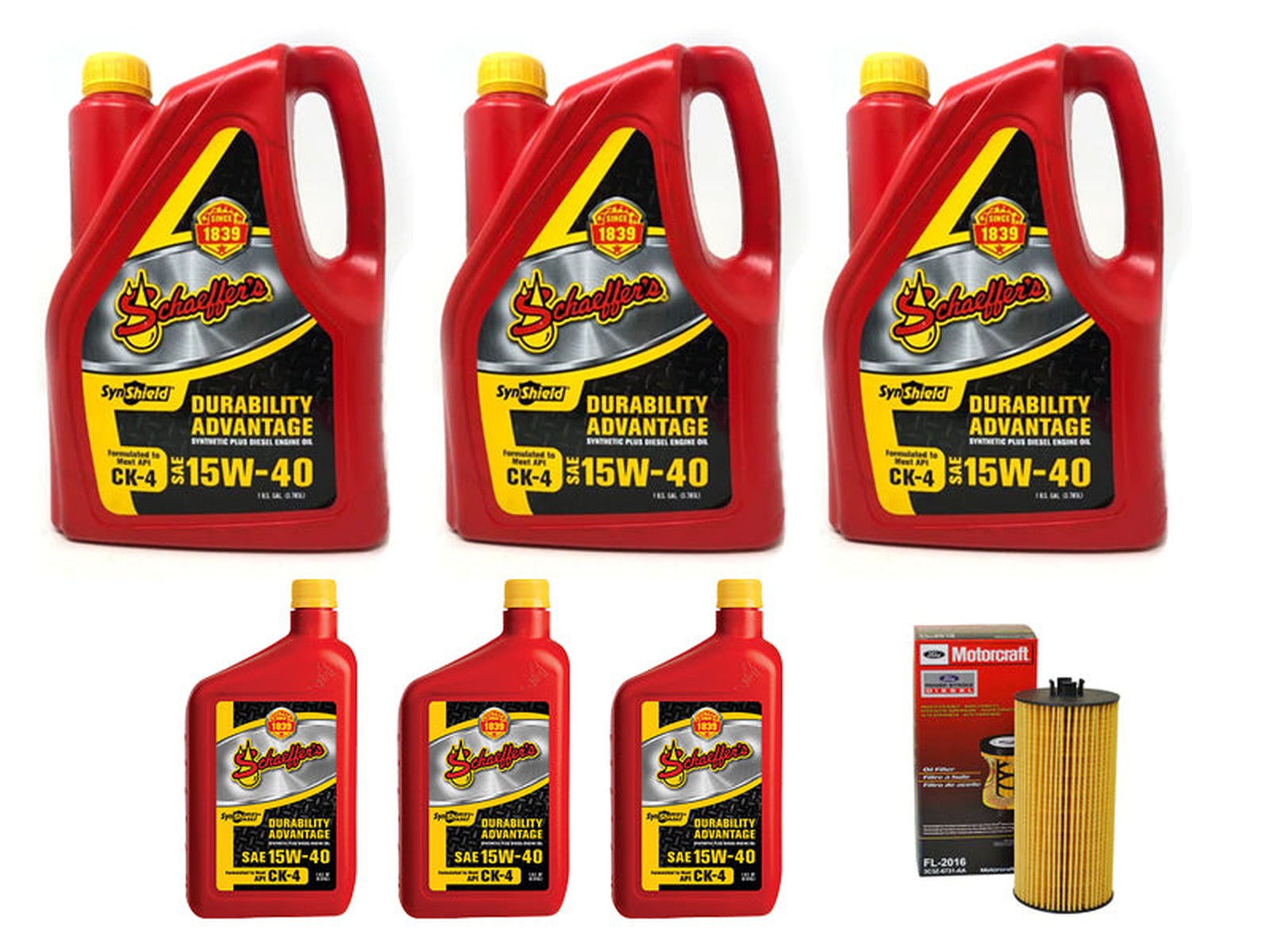 ZZ Diesel Schaeffers 15W-40 Oil Change Kit, 1994-2003 Ford 7.3L Powers