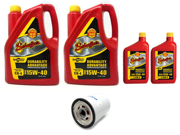 ZZ Diesel Schaeffers 15W-40 Oil Change Kit, 2001-2019 GM 6.6L Duramax LB7 LLY LBZ LMM LML L5P