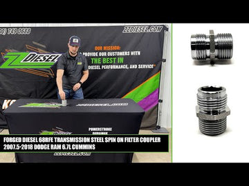 Forged Diesel 68RFE Transmission Steel Spin On Filter Coupler, 2007.5-2026 Dodge Ram 6.7L Cummins - 0