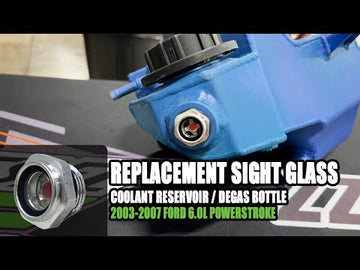 ZZ Diesel Coolant Reservoir Aluminum Degas Bottle Replacement Sight Glass, 2003-2007 Ford 6.0L Powerstroke - 0