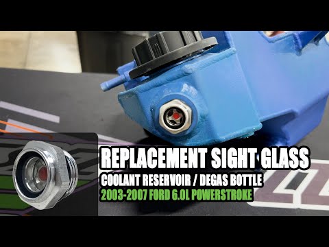 ZZ Diesel Coolant Reservoir Aluminum Degas Bottle Replacement Sight Glass, 2003-2007 Ford 6.0L Powerstroke - 0