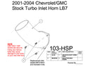 HSP Stock Turbo Inlet Horn, 2001-2004 Chevrolet / GMC 6.6L Duramax LB7
