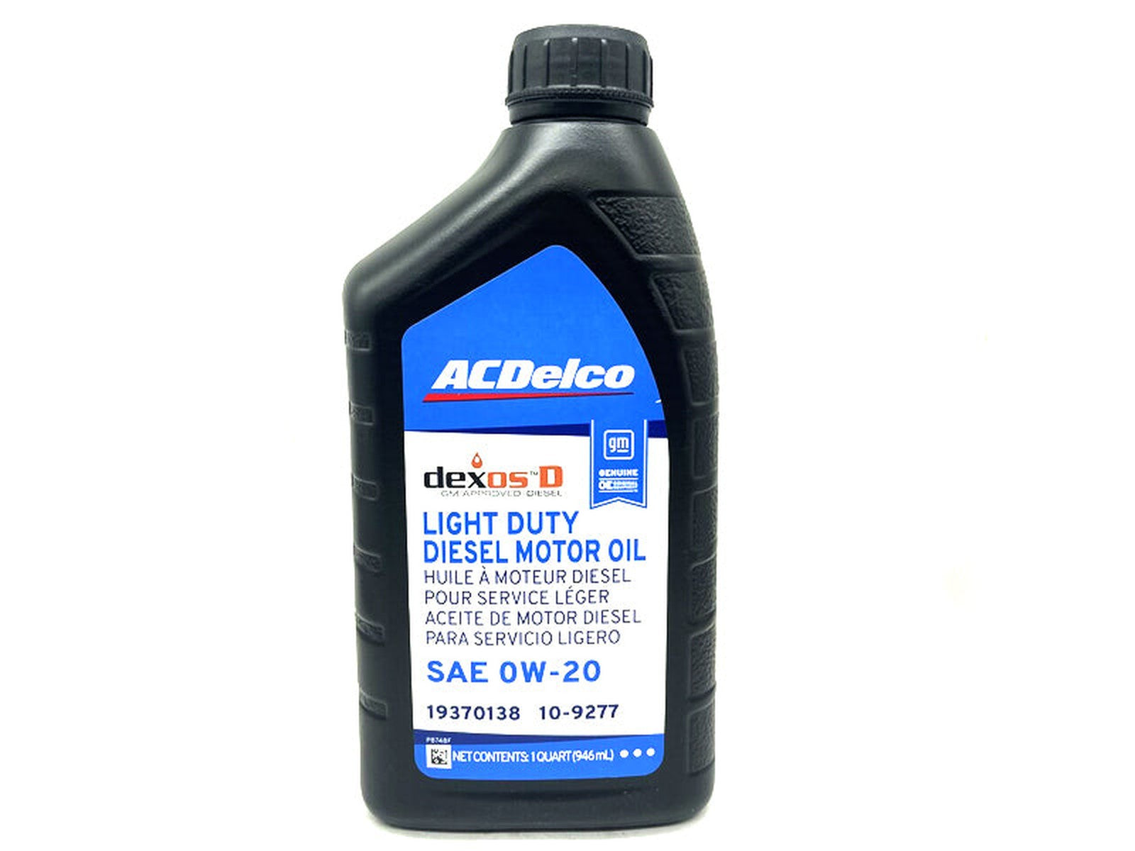 ACDelco 19370138 OE 0W-20 DexosD Light Duty Diesel Motor Oil, 1 quart, 2020-2023 GM 3.0L Duramax LM2