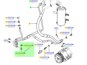 1W1Z-19E889-BB OE Air Conditioning Line O-Ring, 2005-2007 Ford 6.0L Powerstroke