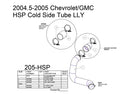 HSP Cold Side Tube to Factory Bridge, 2004.5-2005 Chevrolet / GMC 6.6L Duramax LLY