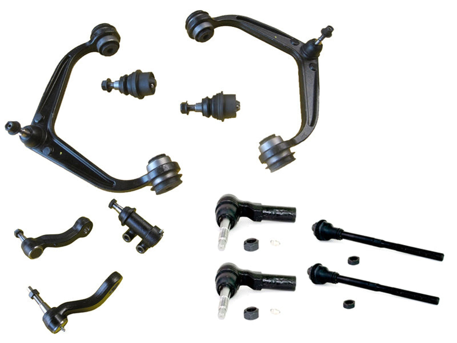 Forged Diesel 11 Piece Upper Control Arm Ball Joint Tie Rod Idler Pitman Arm Steering Kit, 2011-2019 GM Duramax