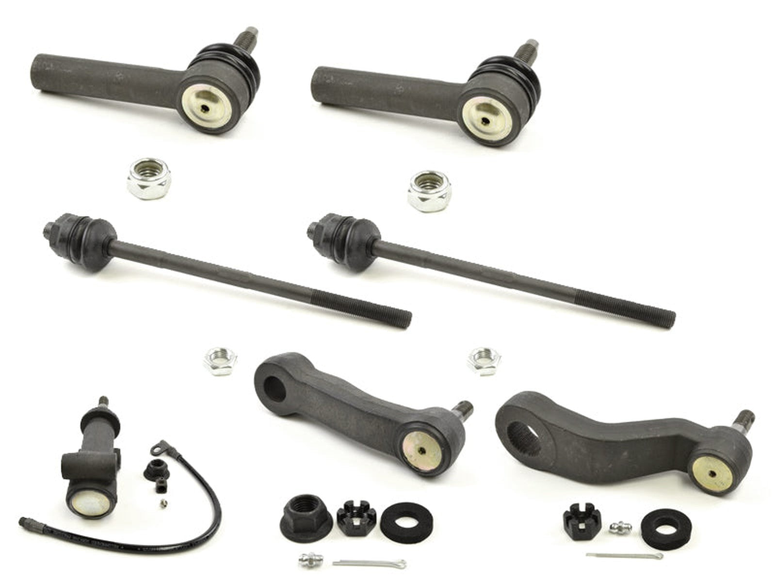 Forged Diesel 7 Piece Tie Rod Idler Pitman Arm Steering Kit, 2001-2010 GM 6.6L Duramax LB7 LLY LBZ LMM