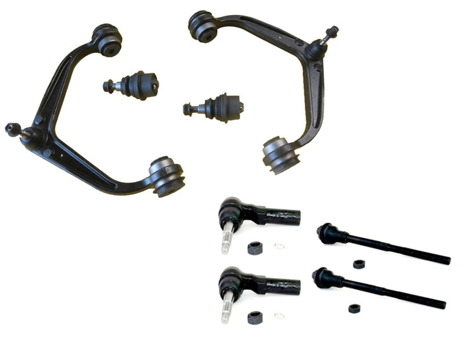 Forged Diesel 8 Piece Upper Control Arm Ball Joint Tie Rod Kit, 2011-2019 GM Duramax