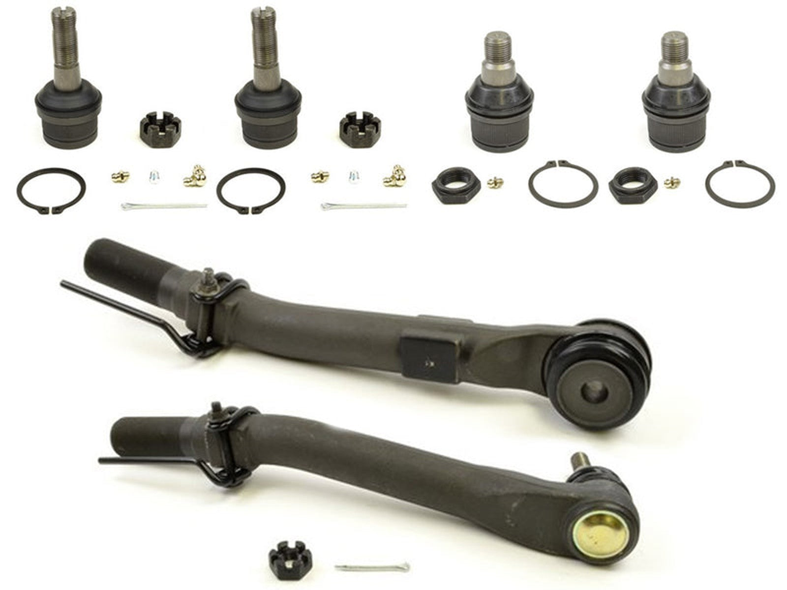 Forged Diesel 6 Piece Upper Lower Ball Joint, Outer Tie Rod Kit, 2005-2020 Ford 6.0L 6.4L 6.7L Powerstroke