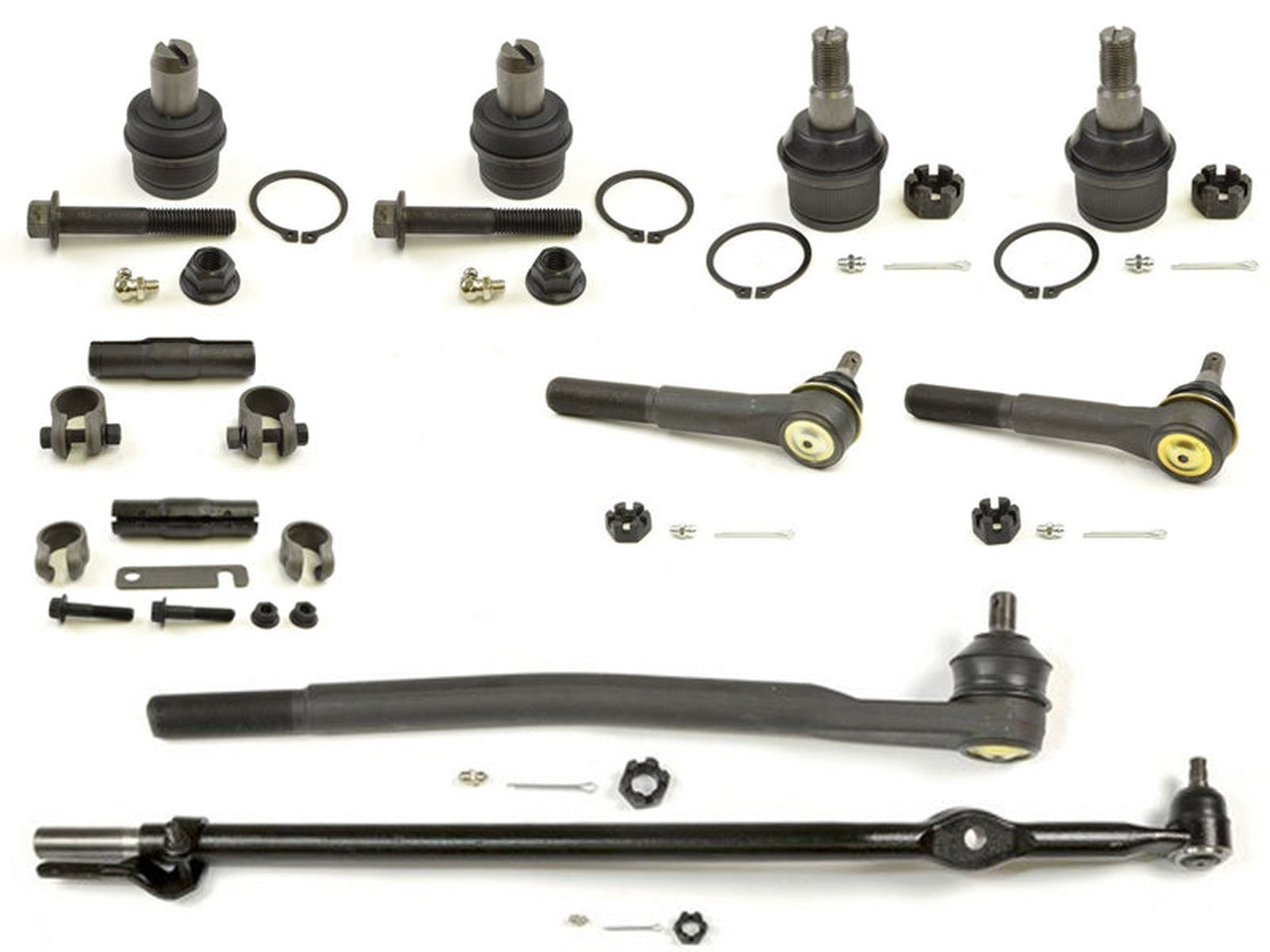 Forged Diesel 10 Piece Upper Lower Ball Joint Drag Link Tie Rod End Kit , 1999-2004 Ford 7.3L 6.0L Powerstroke RWD