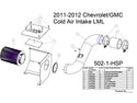 HSP Cold Air Intake, 2011-2012 Chevrolet / GMC 6.6L Duramax LML
