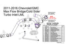 HSP MAX Flow Bridge/ Cold Side Tube/ Turbo Inlet, 2011-2016 Chevrolet / GMC 6.6L Duramax LML-2