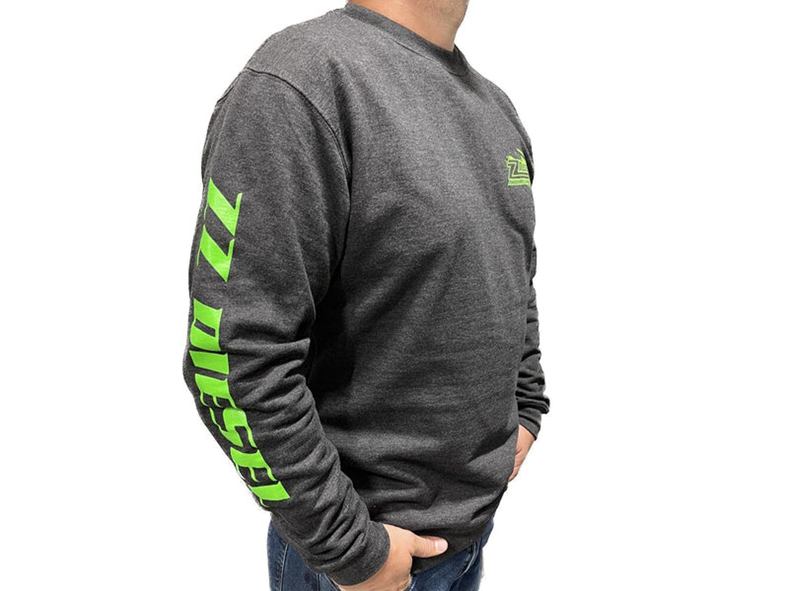 Grey and green online sweatshirt