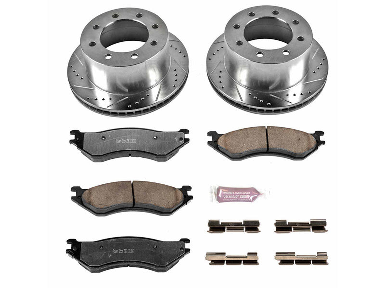 K5489-36 Powerstop Z36 Extreme Rear Brake Kit, 2001-2002 Dodge Ram Cummins