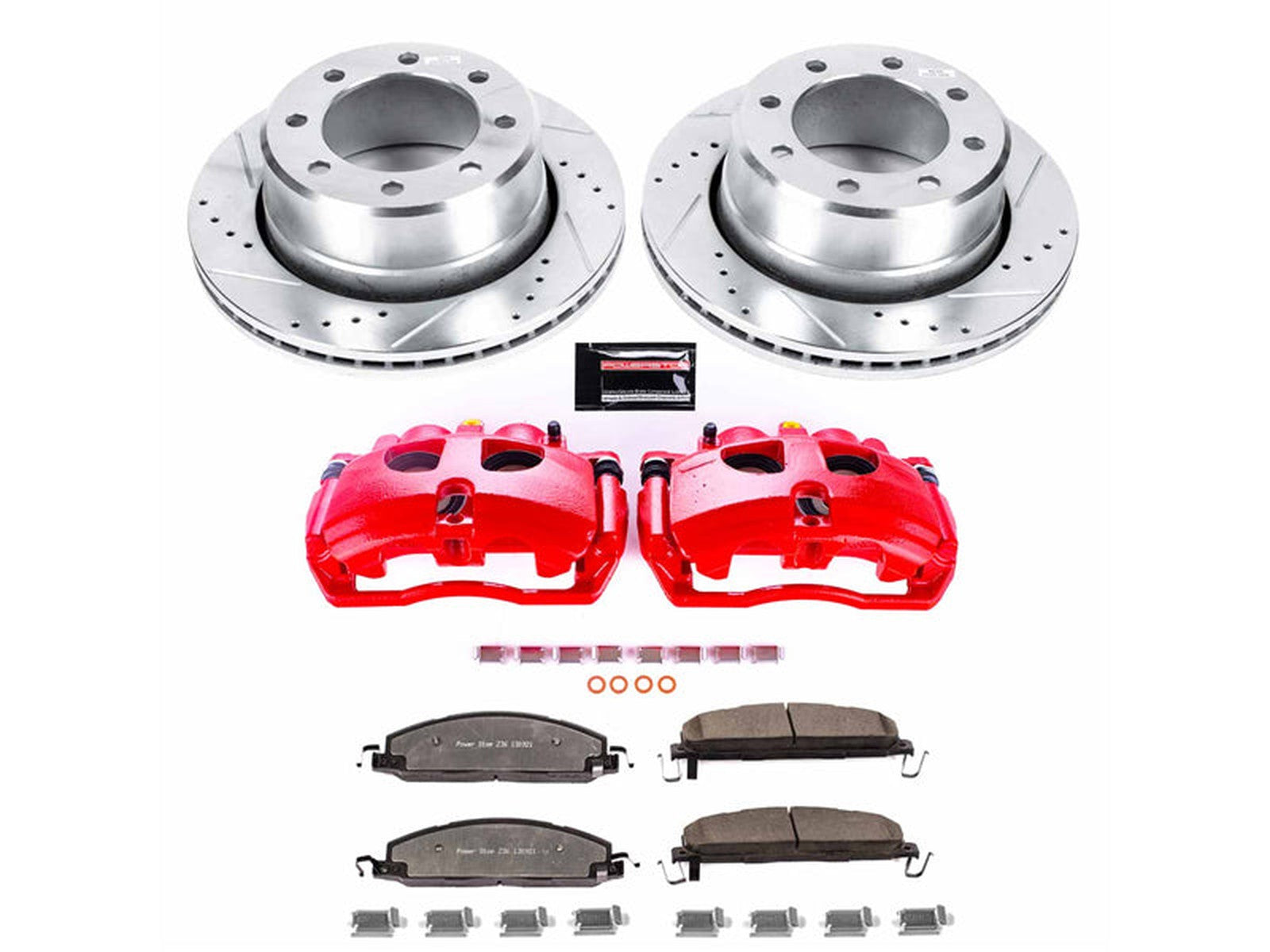 KC5487A-36 Powerstop Z36 Extreme Rear Brake Kit with Calipers, 2009-2012 Dodge Ram Cummins