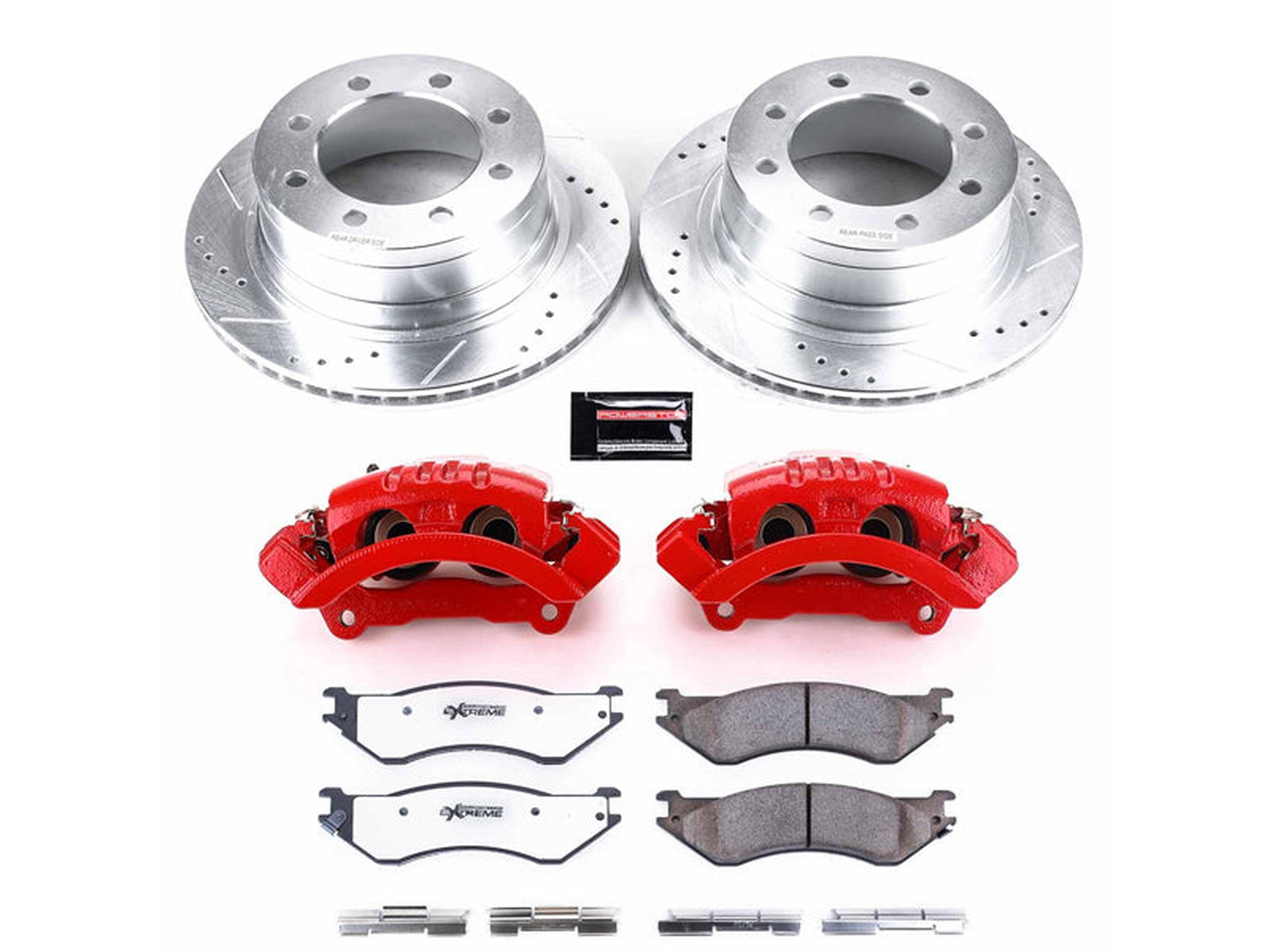 KC5490-36 Powerstop Z36 Extreme Rear Brake Kit with Calipers, 2003-2008 Dodge Ram Cummins