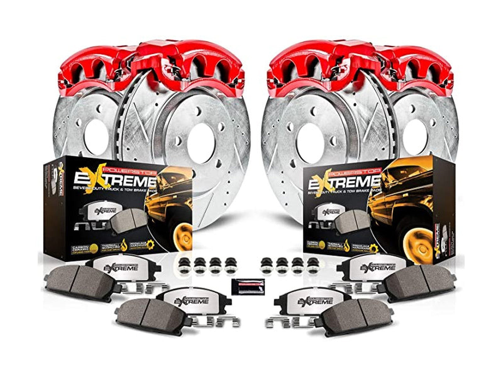 Powerstop Z36 Extreme Front and Rear Brake Kit, 2012-2019 GM 6.6L Duramax