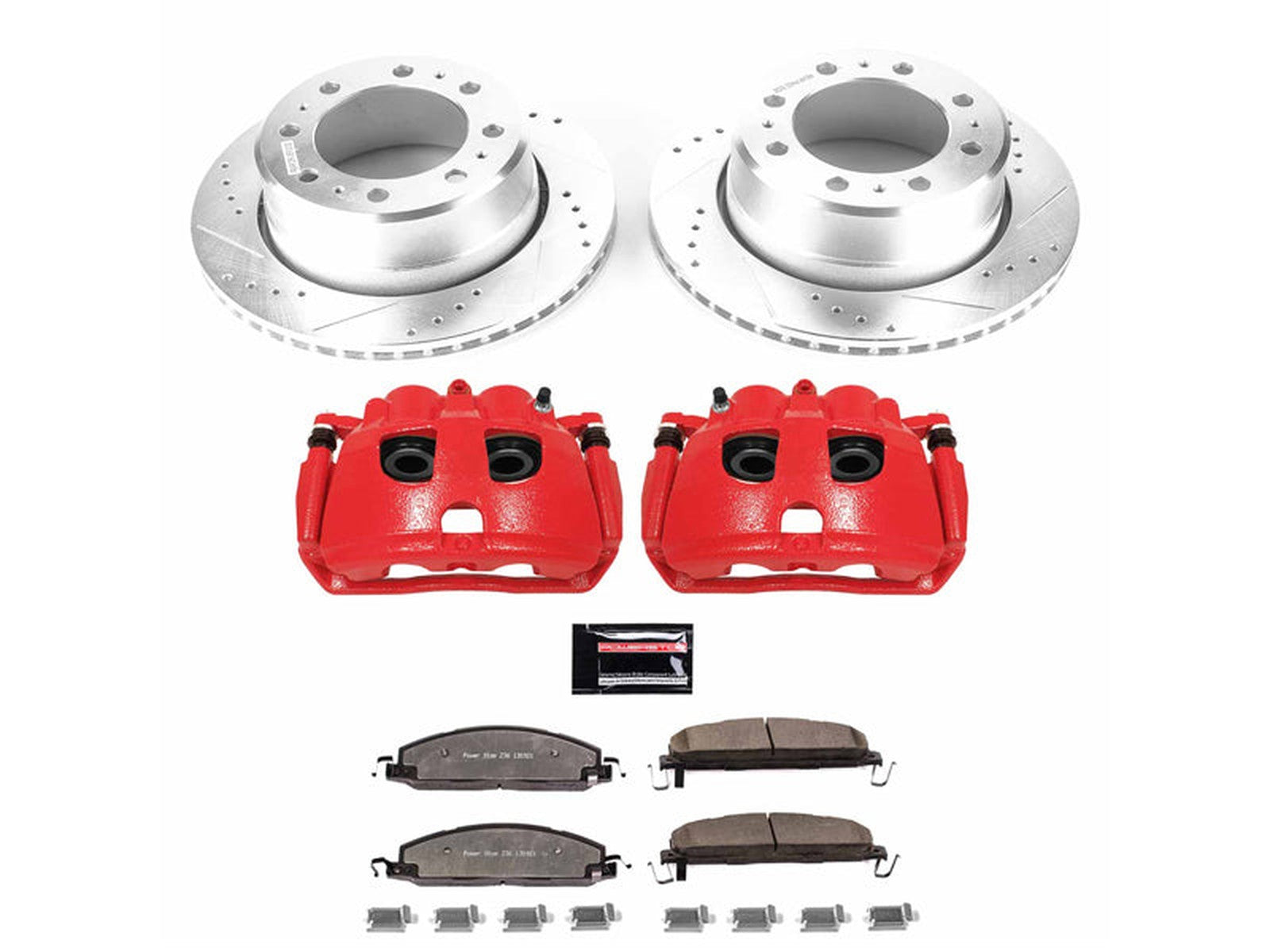 KC7131-36 Powerstop Z36 Extreme Rear Brake Kit with Calipers, 2013-2018 Dodge Ram Cummins