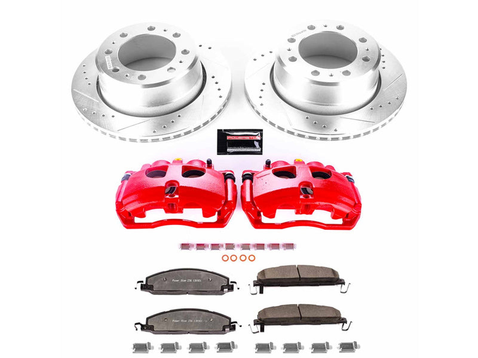 KC7131A-36 Powerstop Z36 Extreme Rear Brake Kit with Calipers, 2013-2018 Dodge Ram Cummins