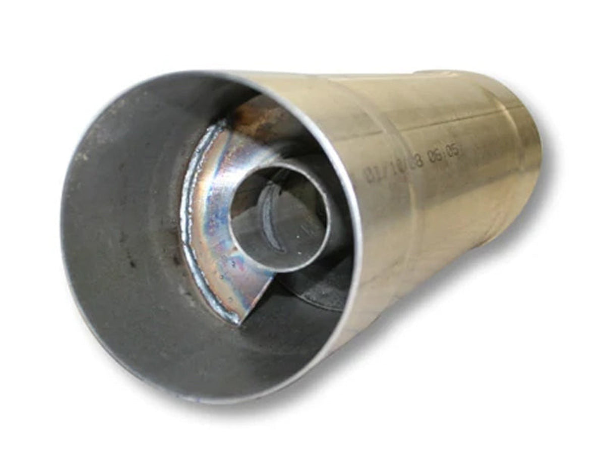 4” Fire Ball Tip Muffler + Silencer – 2.5” Inlet, Black Ceramic Coated, Stainless Steel