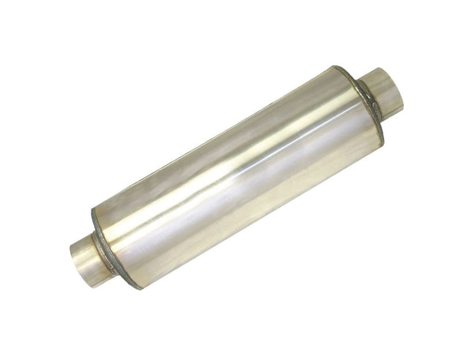 Stainless Steel 8 Round Muffler, 5 In x 5 Out Fiberglass